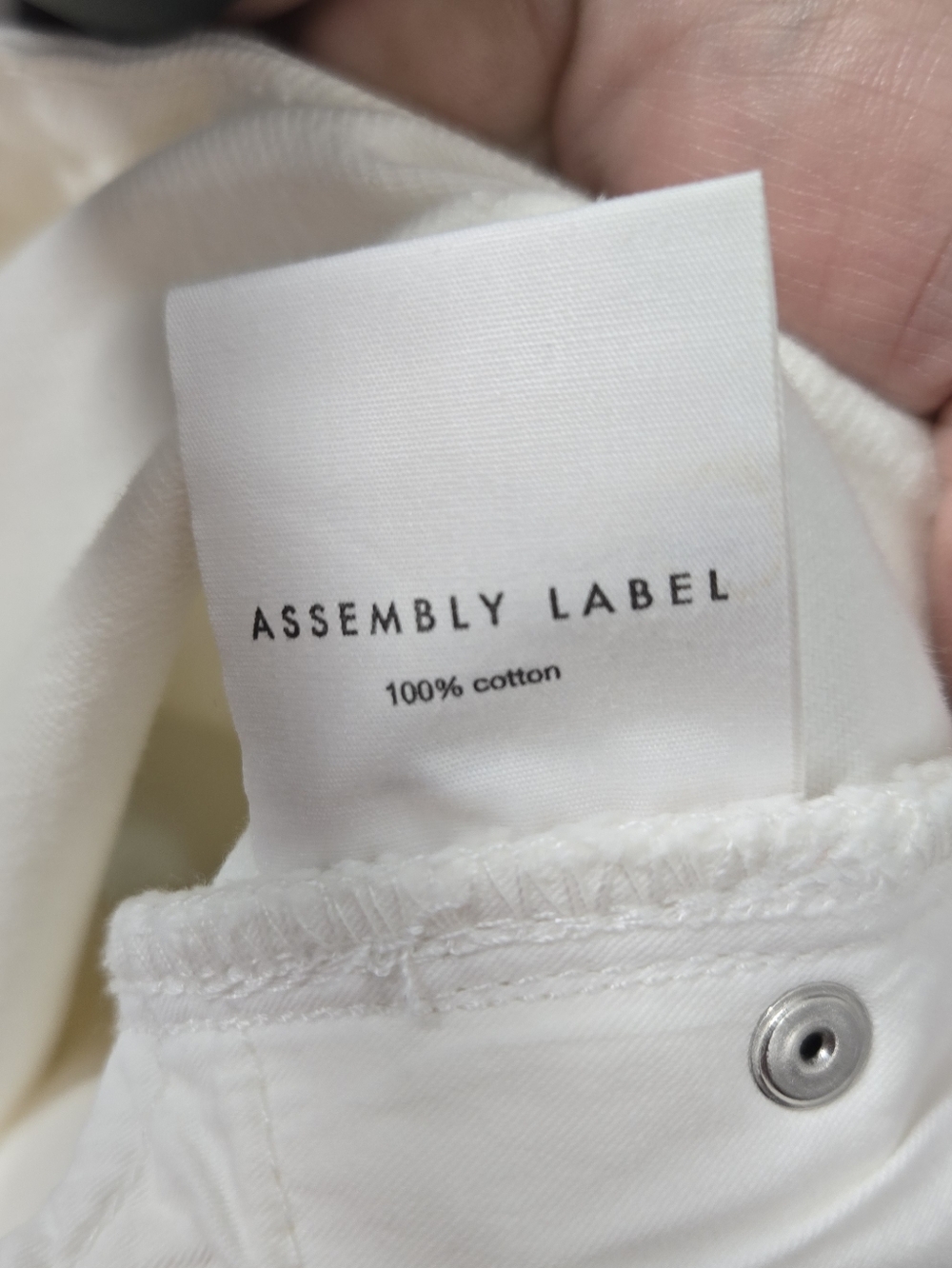 Assembly Label Women's Ivory White Jeans Sz 30 Like New 100% Cotton - Picture 3 of 7